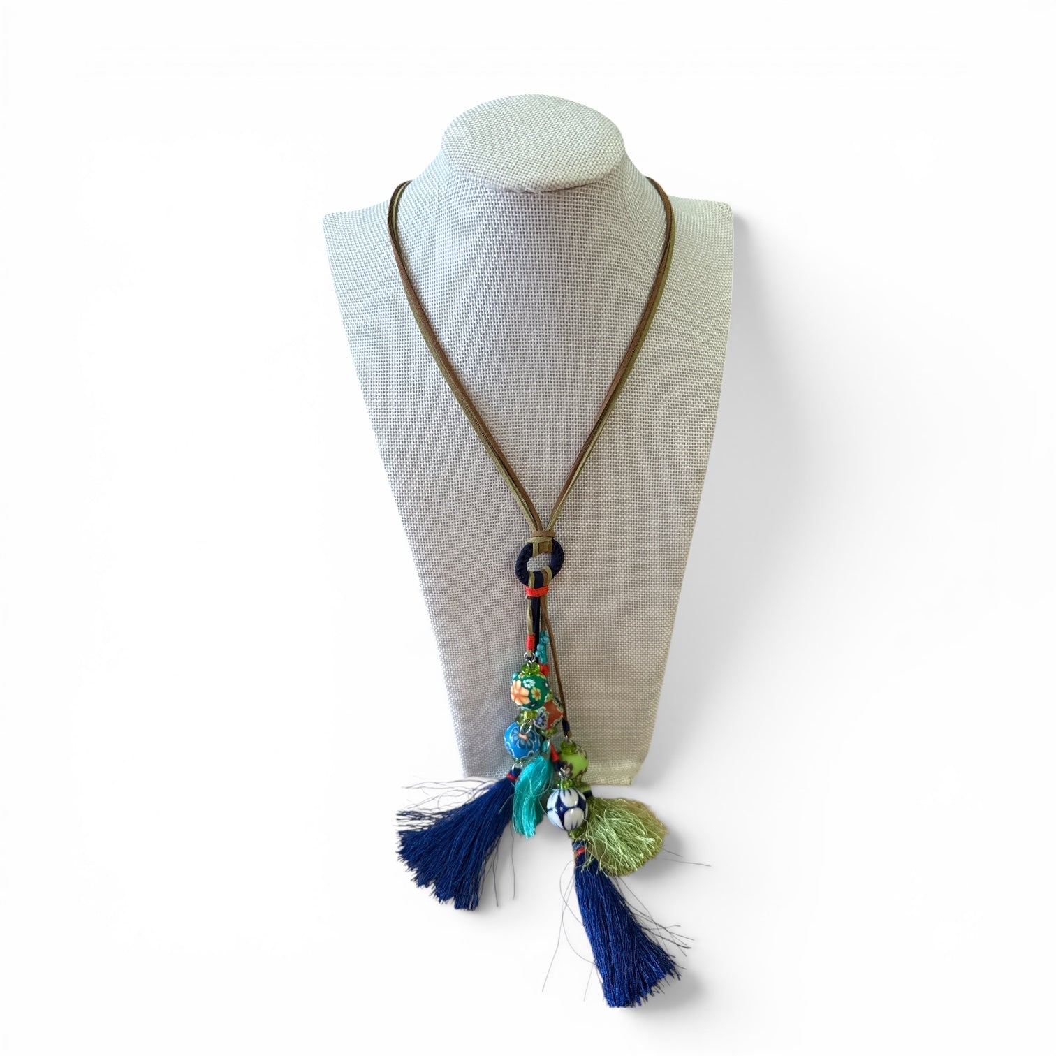Multi Teal ball necklace