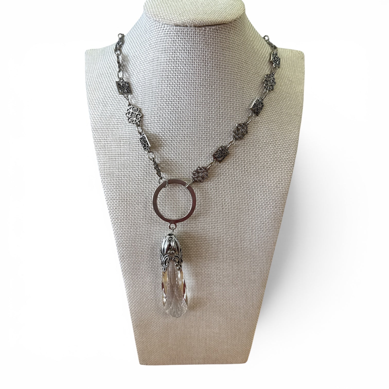 Silver Crystal Charm necklace