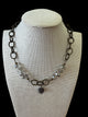 Crystal ball cross neclace