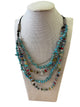 Braided roped multi indian stone necklace