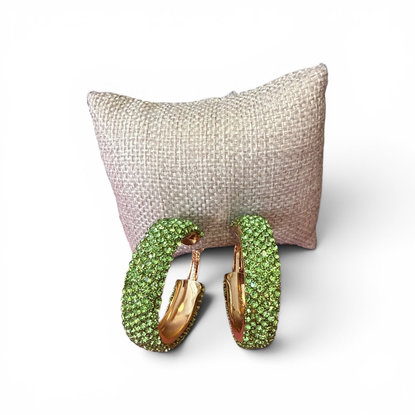 Alice Thick Crystal Half Hoop Earrings