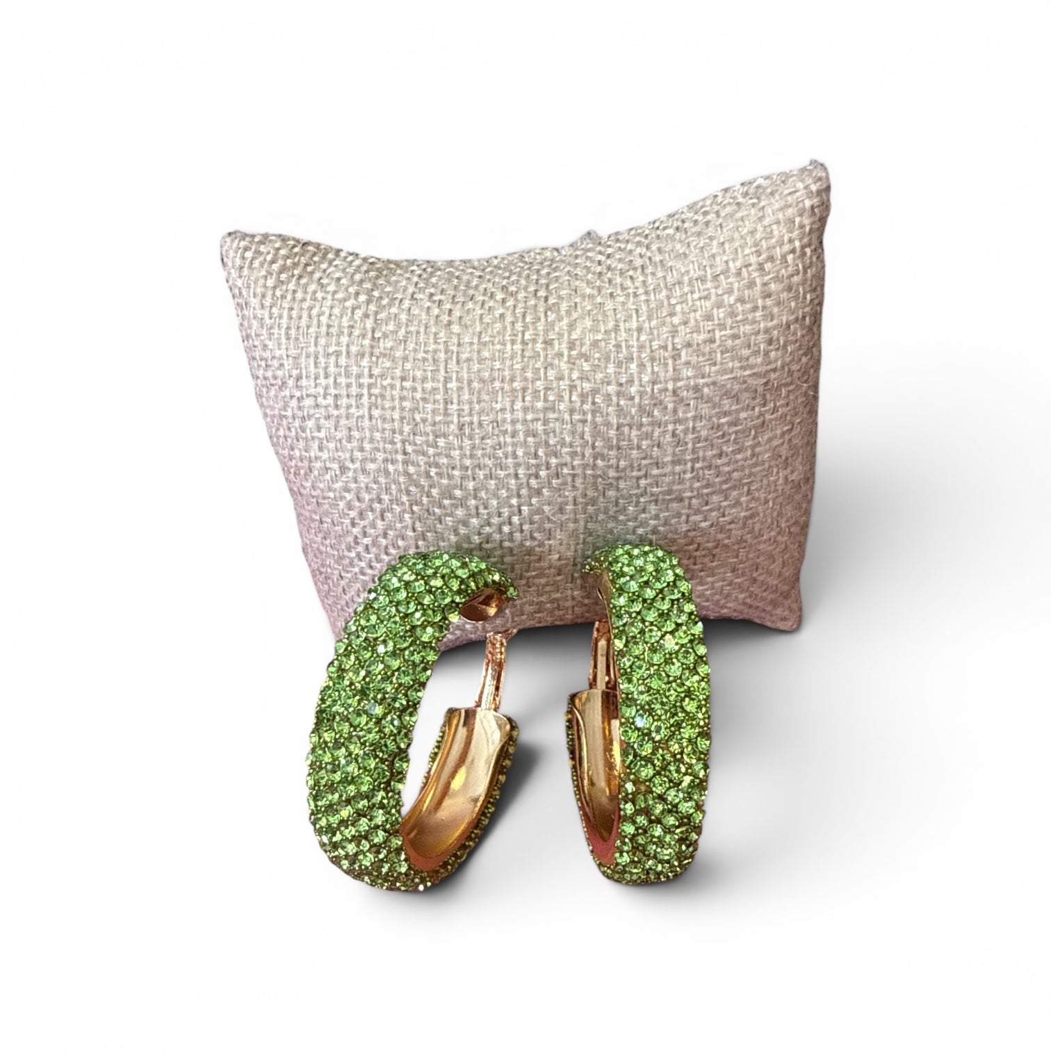 Alice Thick Crystal Half Hoop Earrings