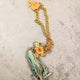 Gypsy South Gold Turq Flower necklace