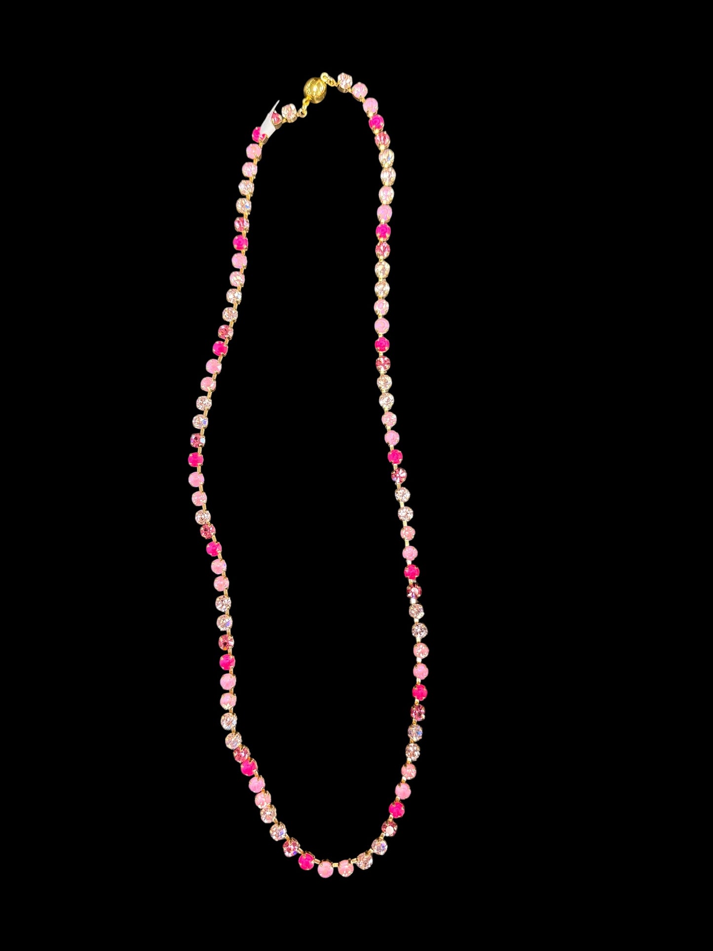 Green or Pink Multi Crystal Necklace