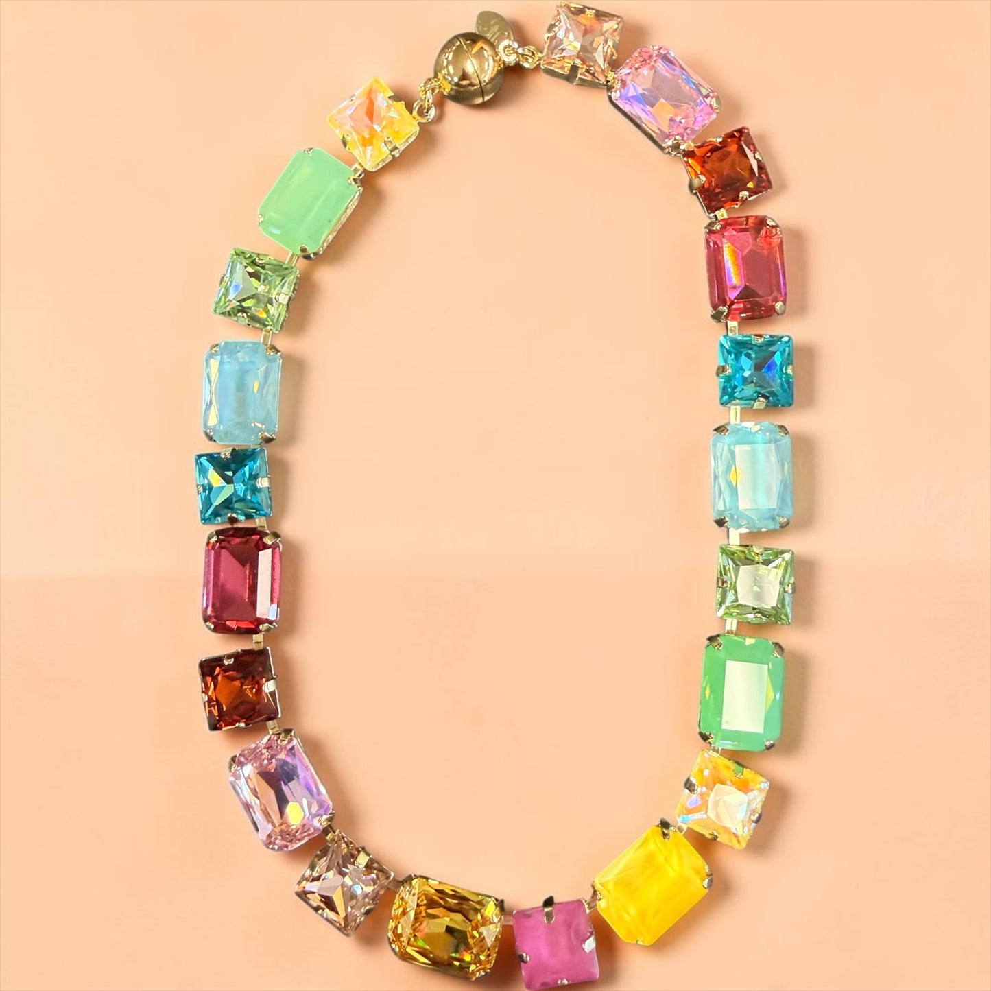 Chunky Multi Color Australian Crystal Collar Necklace