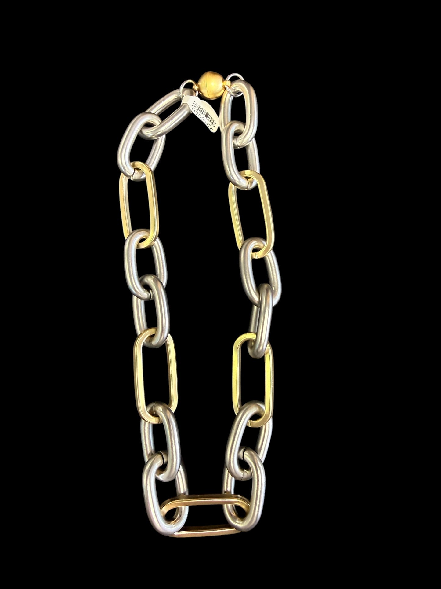 2-Tone Chunky Silver & Gold Necklace