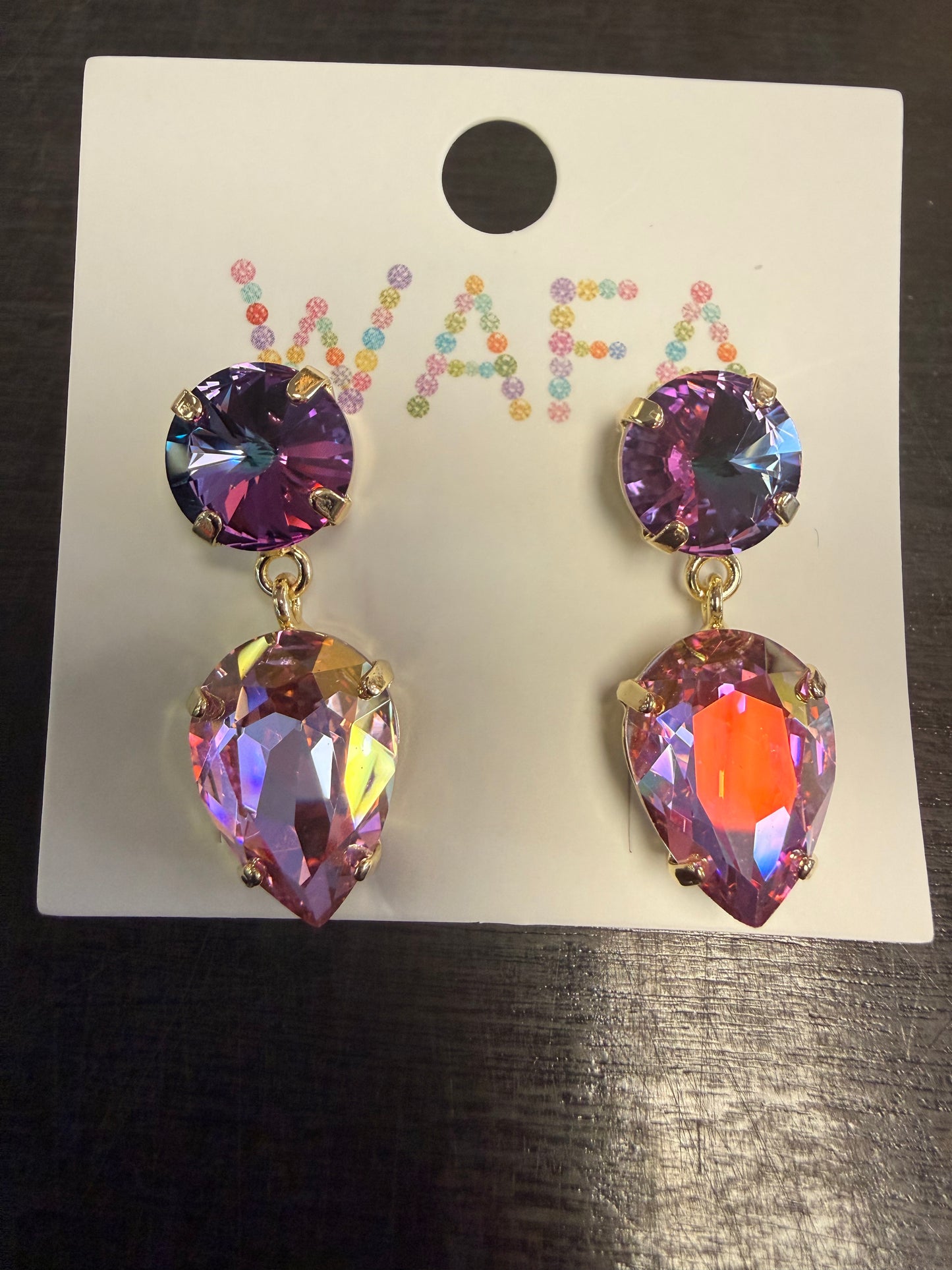 Australian Crystal Round Drop- Pear Shape Earrings