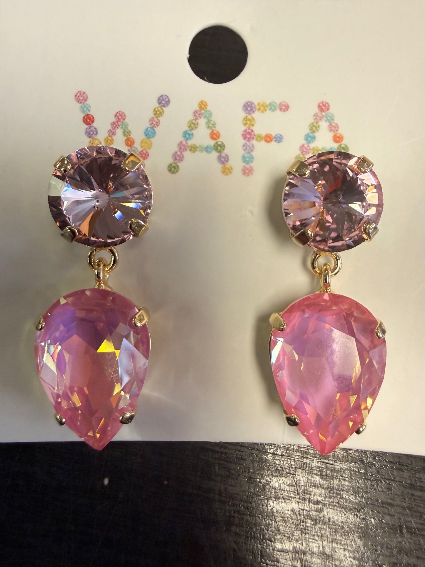Australian Crystal Round Drop- Pear Shape Earrings