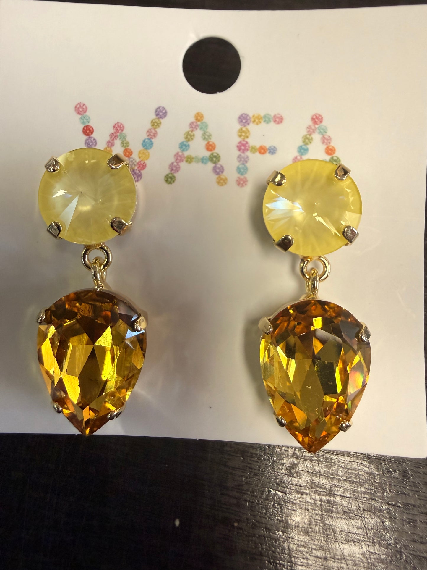 Australian Crystal Round Drop- Pear Shape Earrings
