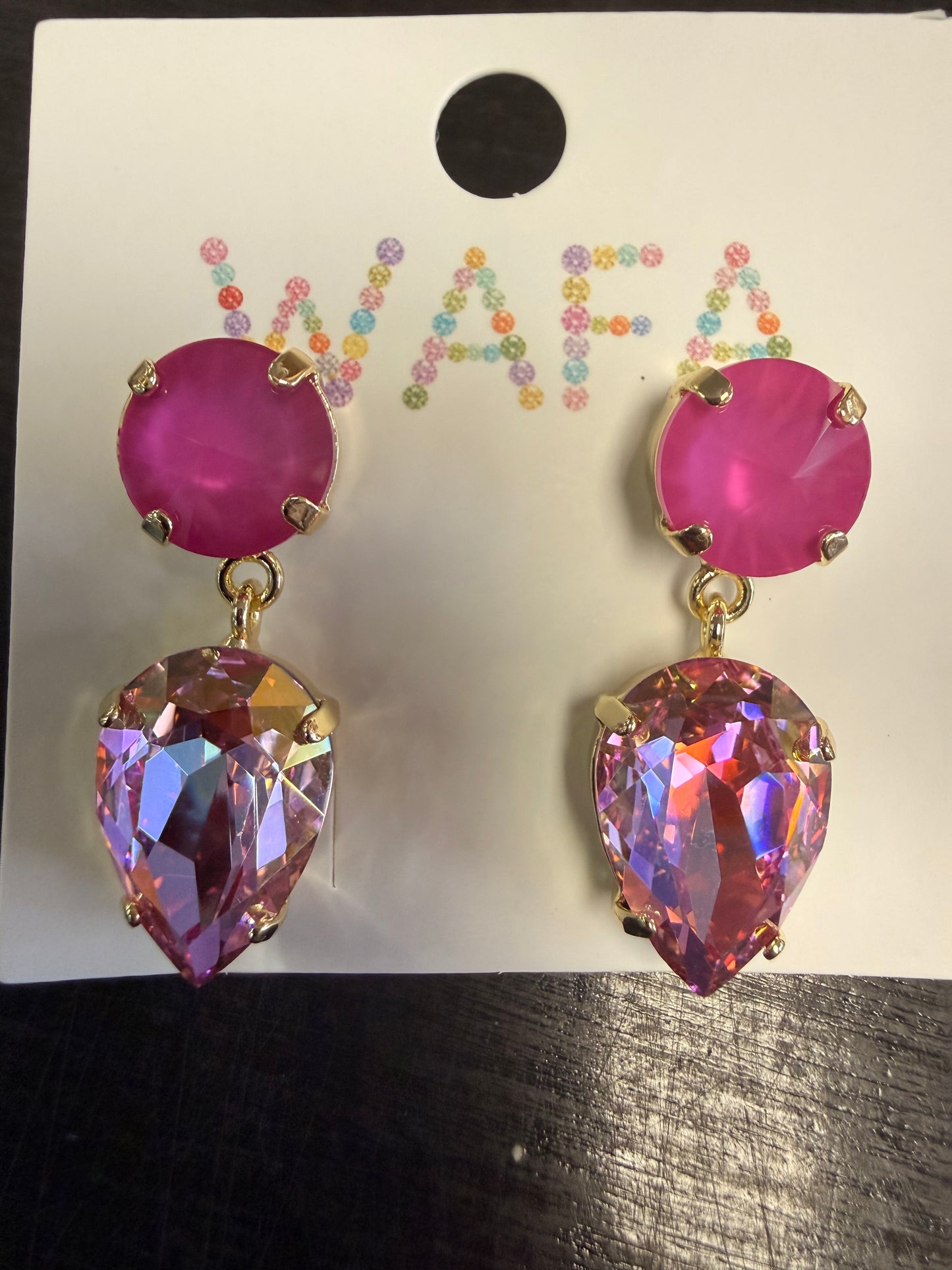 Australian Crystal Round Drop- Pear Shape Earrings