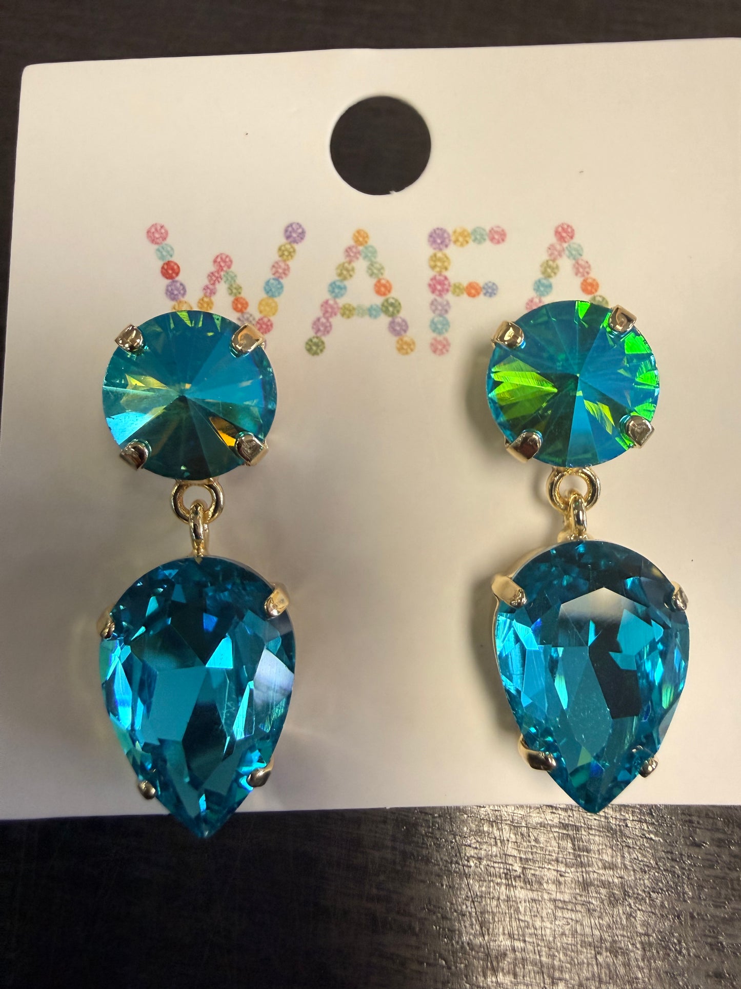 Australian Crystal Round Drop- Pear Shape Earrings