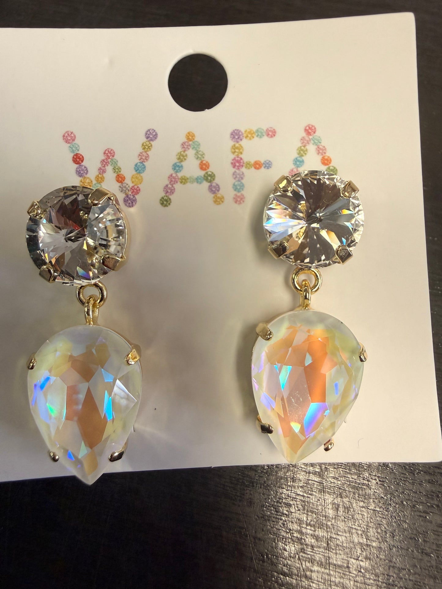 Australian Crystal Round Drop- Pear Shape Earrings