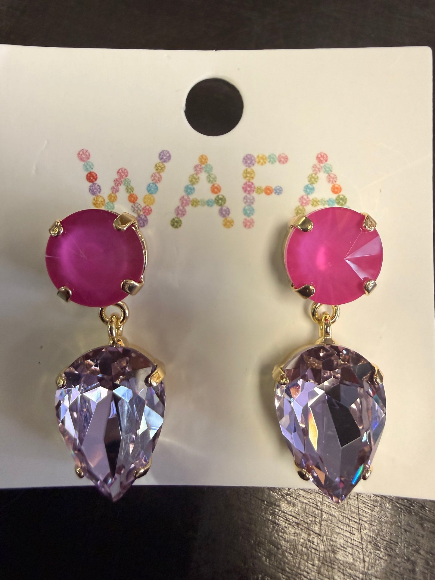 Australian Crystal Round Drop- Pear Shape Earrings