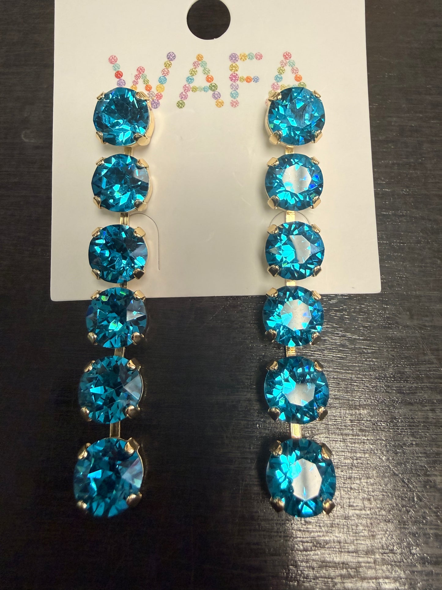 Turquoise 6-Circle Drop Earrings