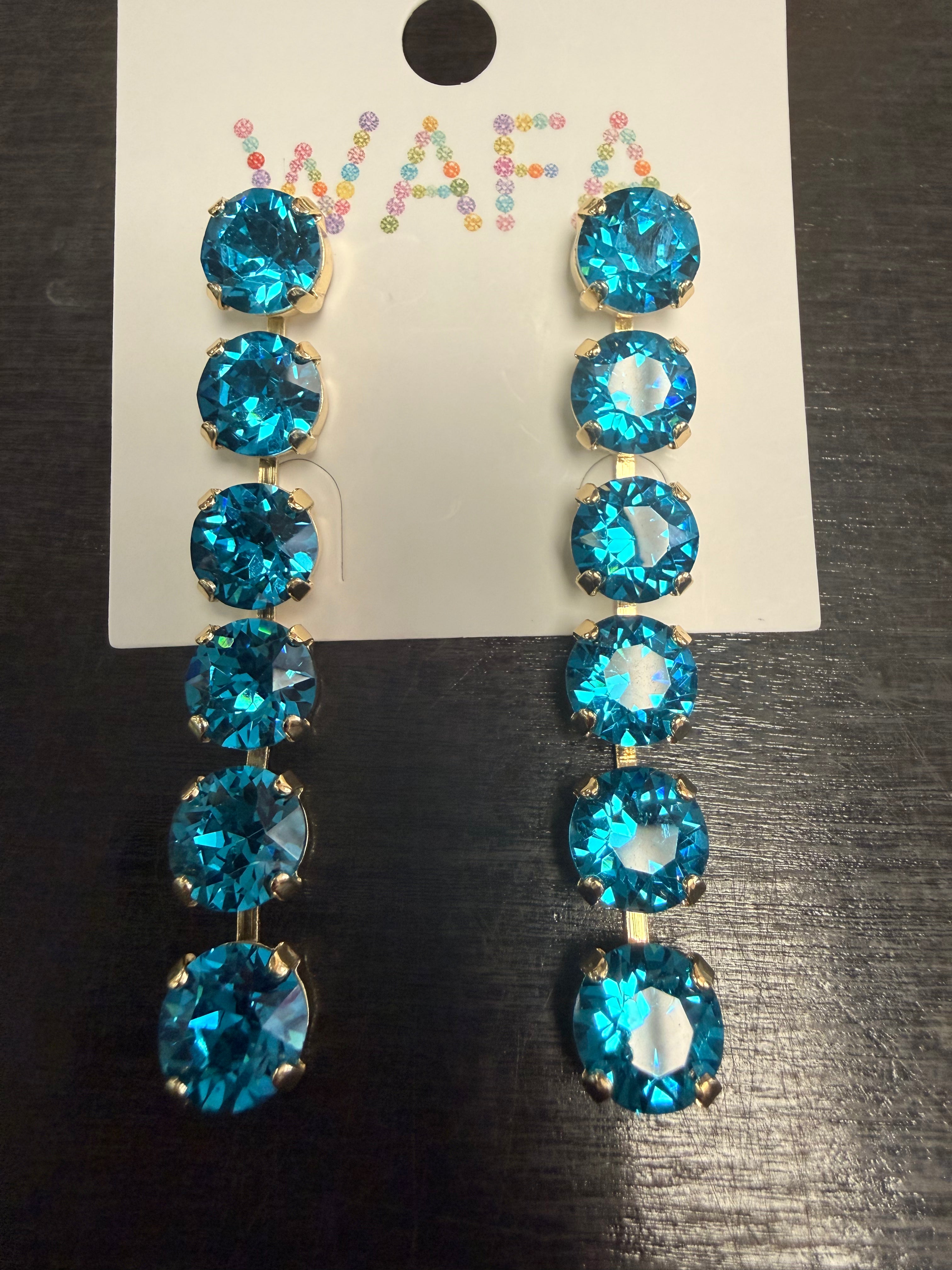 Turquoise 6-Circle Drop Earrings