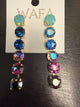 Multi Color Medium Stone Drop Earrings