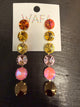 Multi Amber 6-Crystal Drop Earrings