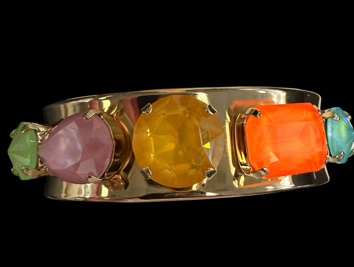 Australian Crystal Slim Cuff Bracelet Set