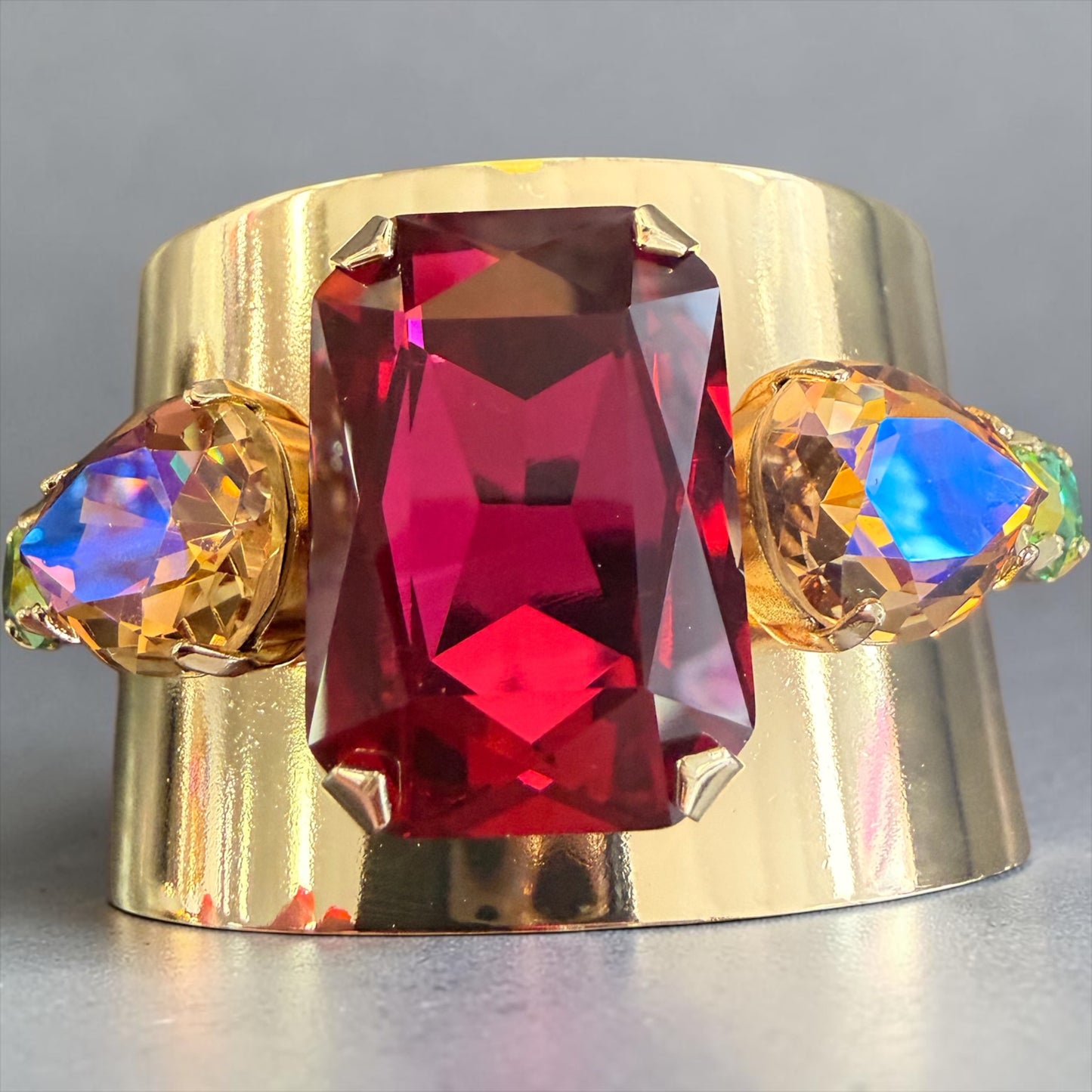 Australian Crystal Wide Cuff Bracelet