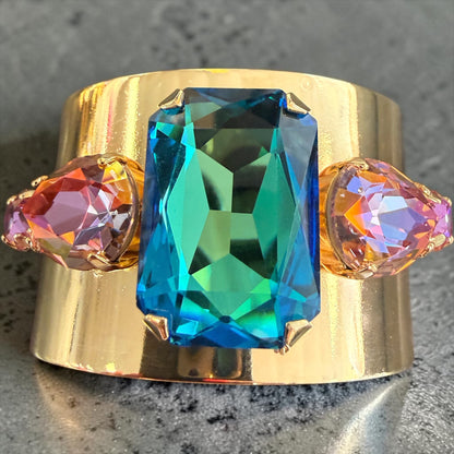 Australian Crystal Wide Cuff Bracelet