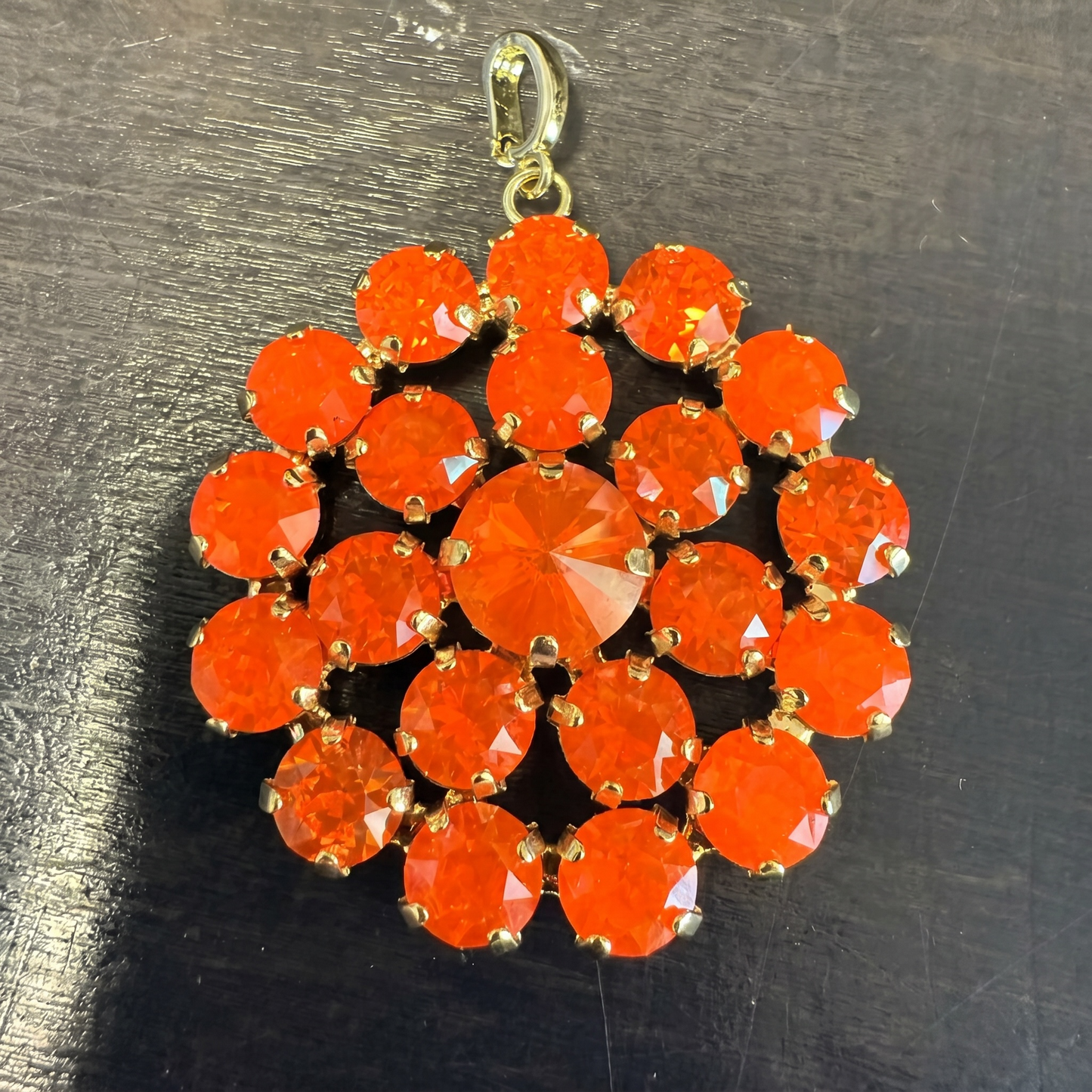 Large Orange Australian Crystal Charm