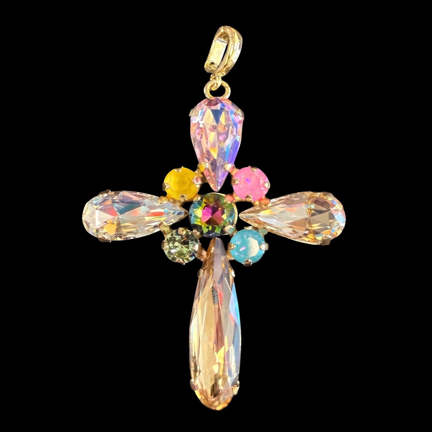 Multi-Color Australian Crystal Cross Charm