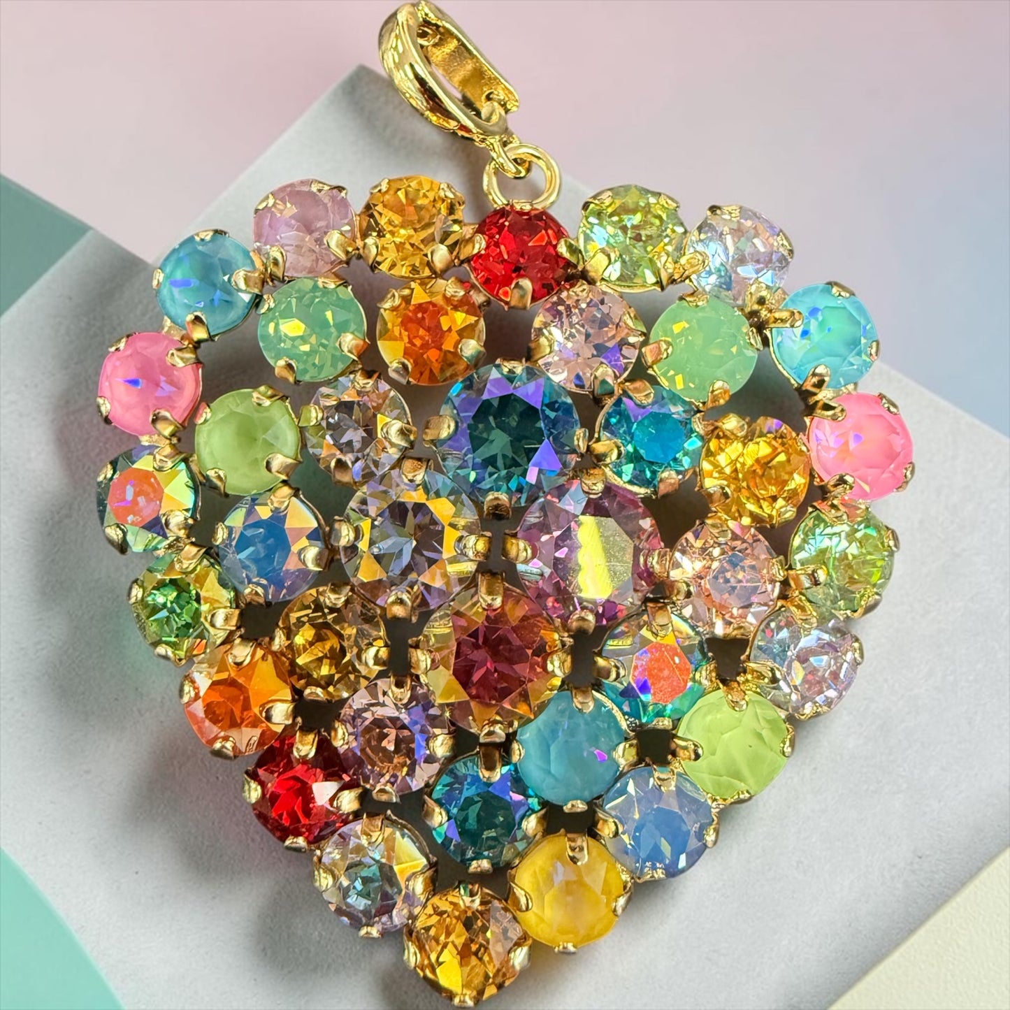 Large Australian Crystal Heart Charm