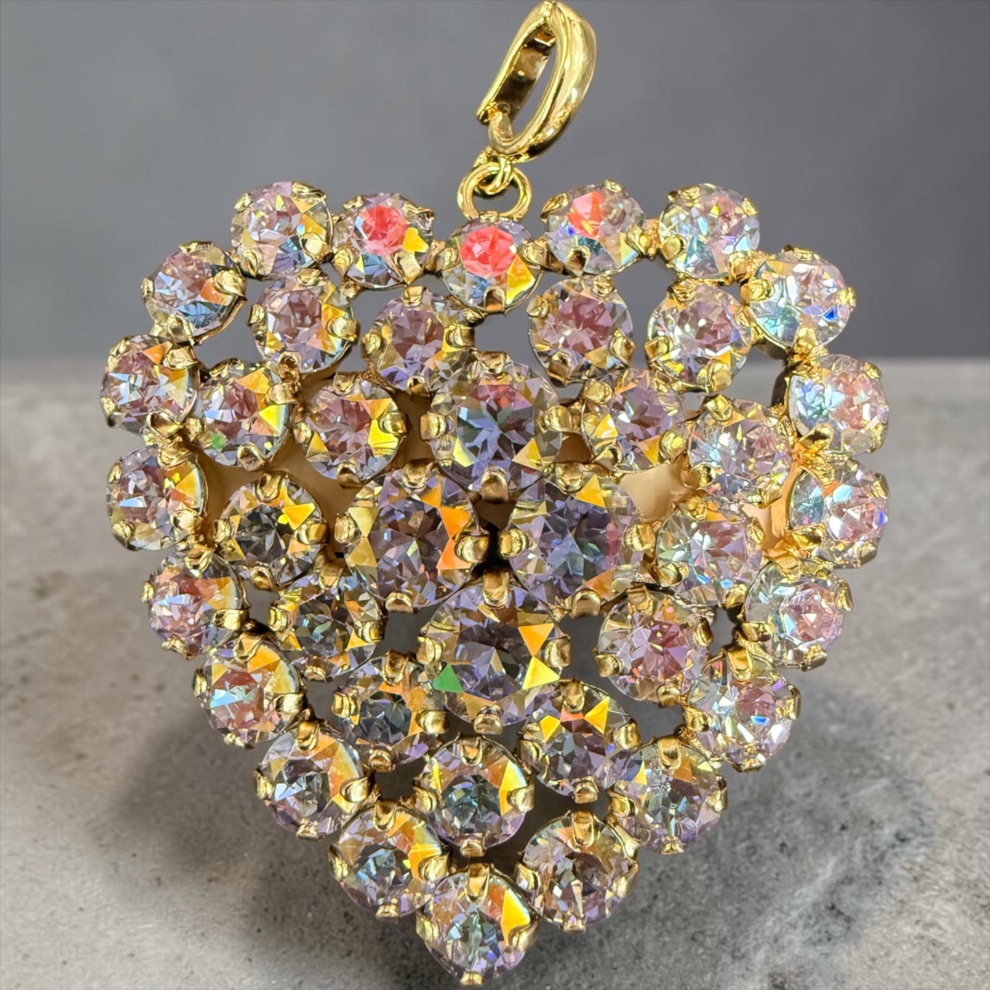 Large Australian Crystal Heart Charm