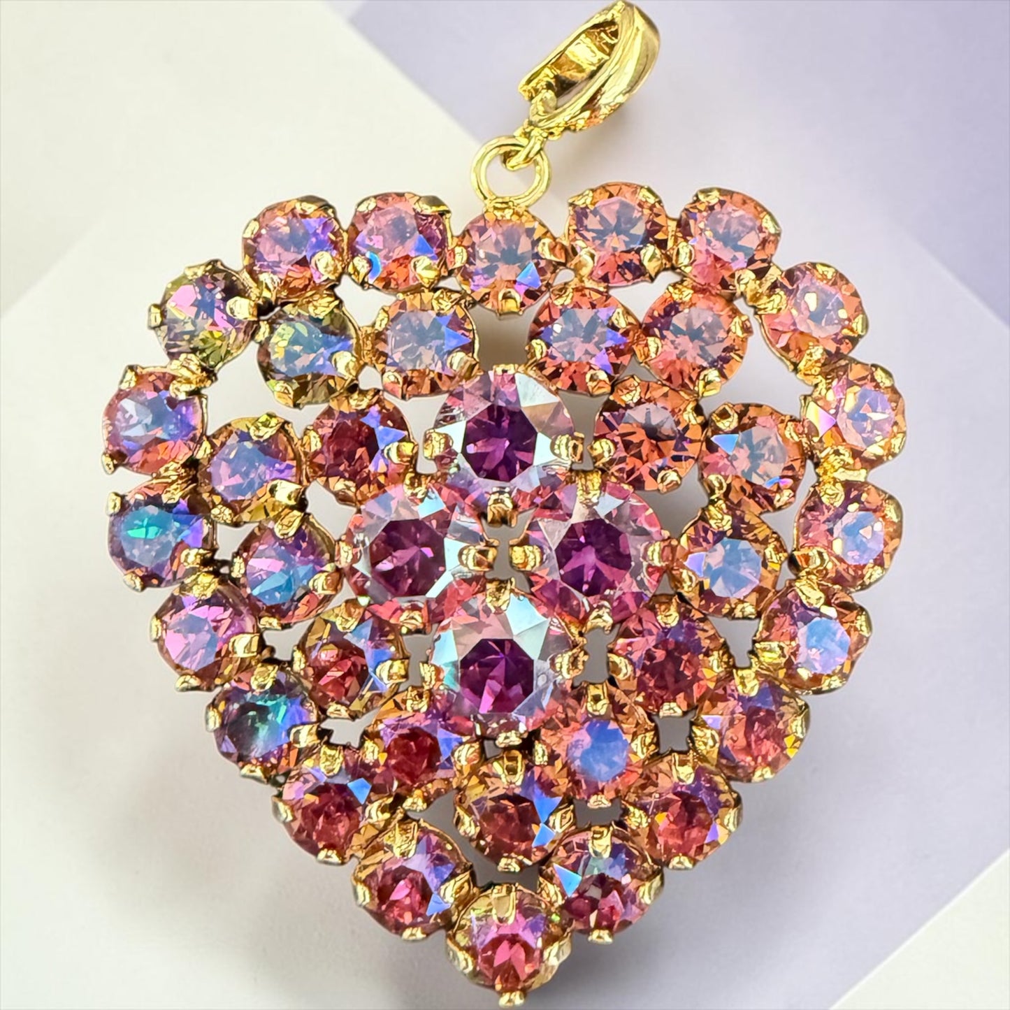 Large Australian Crystal Heart Charm