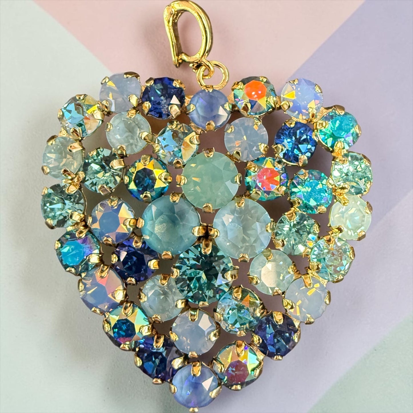 Large Australian Crystal Heart Charm