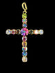 Slim Multi-Color Australian Crystal Cross Charm