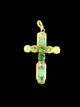 Green Australian Crystal Cross Charm