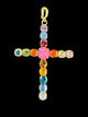 Slim Multi-Color Australian Crystal Cross Charm