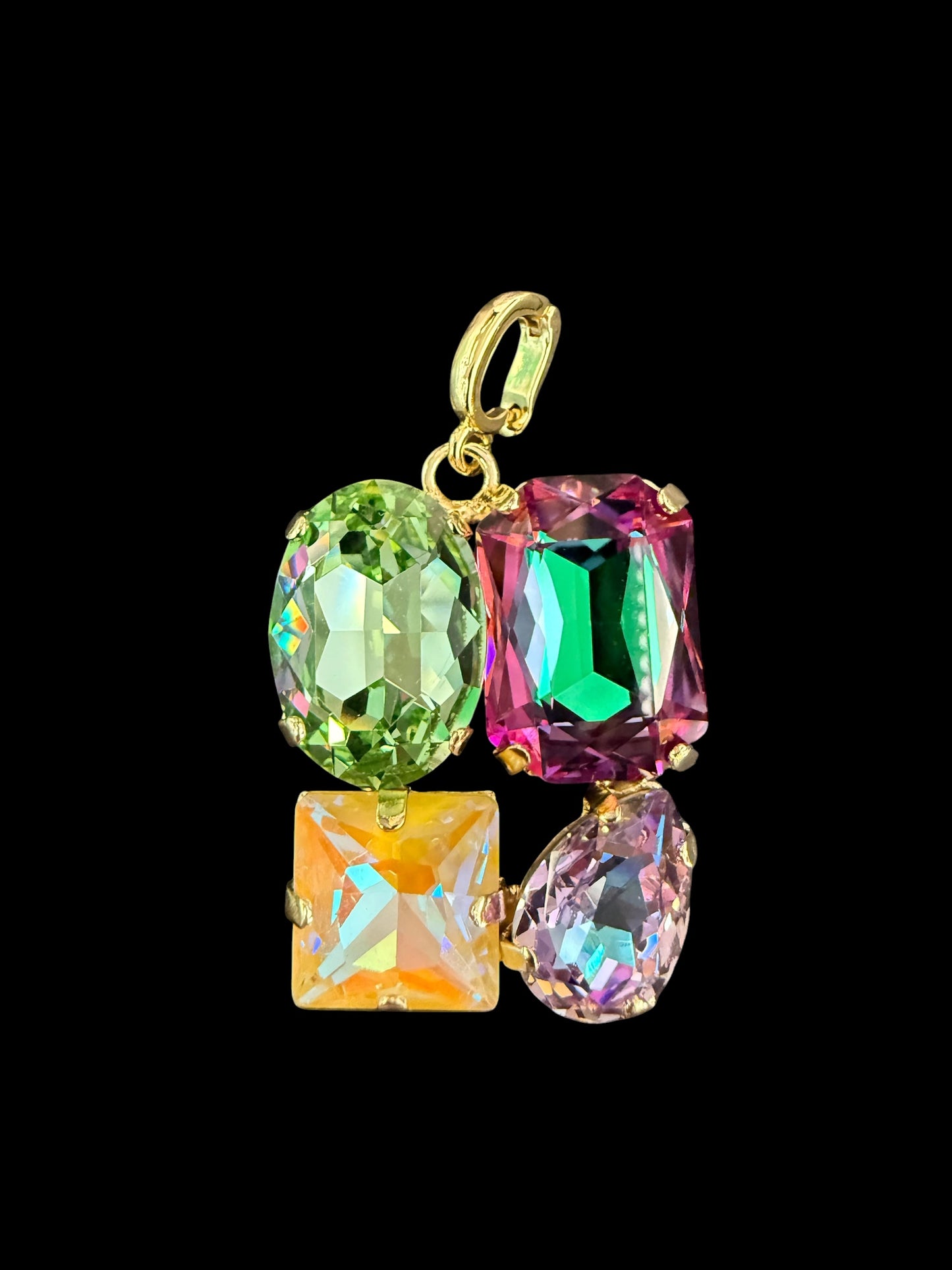 Multi-Color Australian Crystal Square Charm