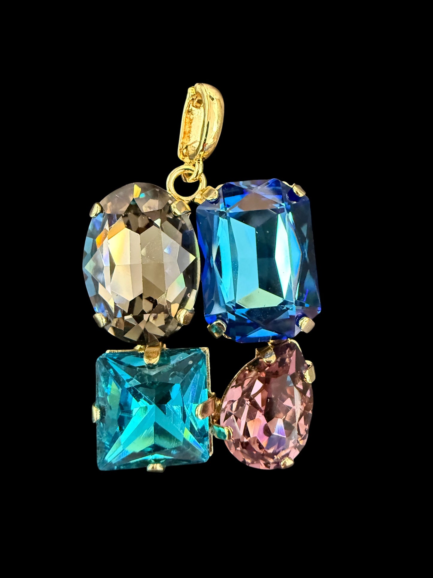 Multi-Color Australian Crystal Square Charm