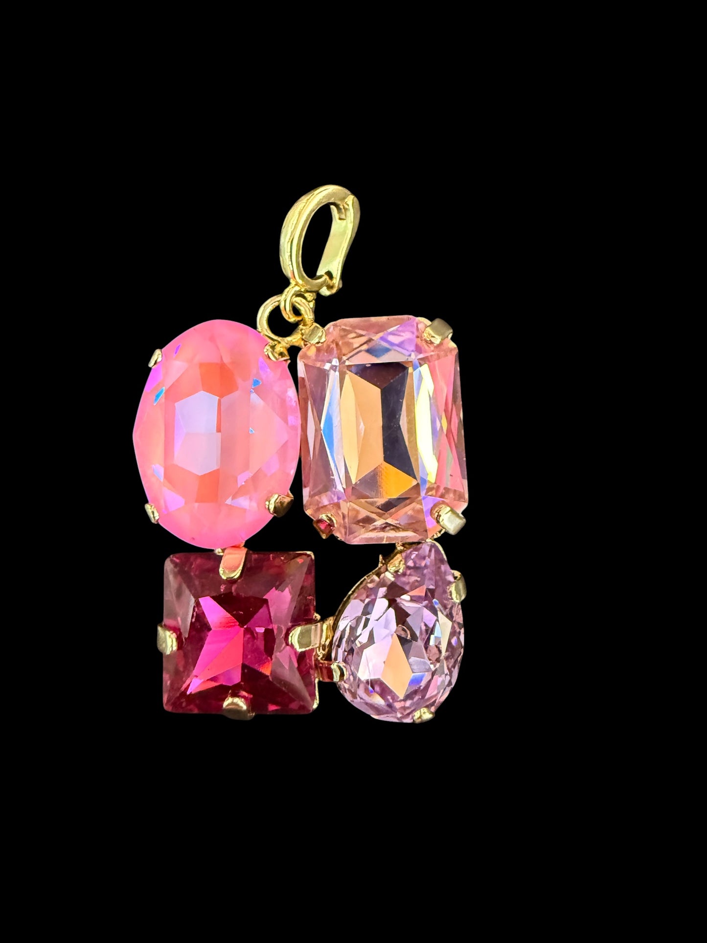 Multi-Color Australian Crystal Square Charm