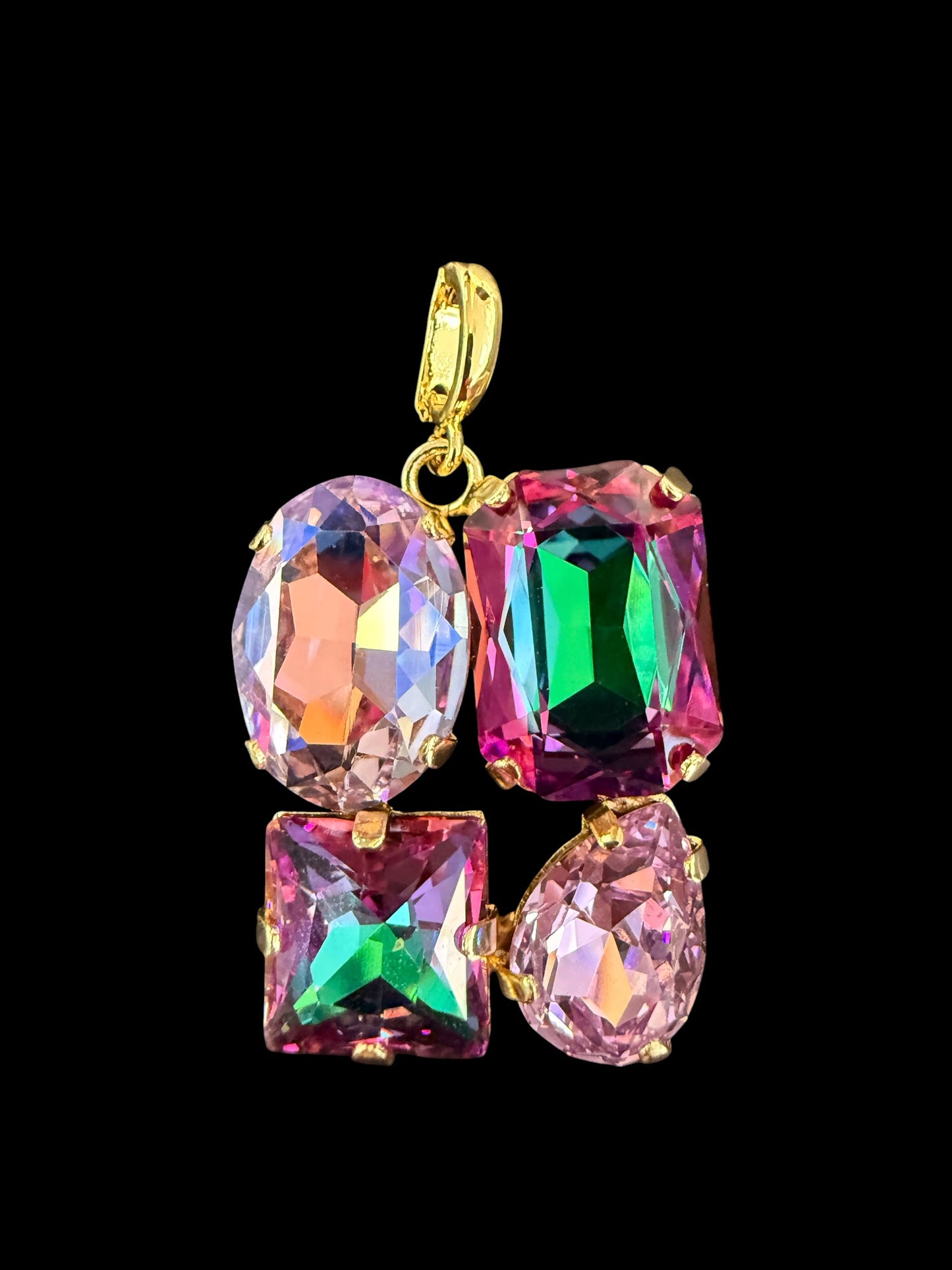 Multi-Color Australian Crystal Square Charm