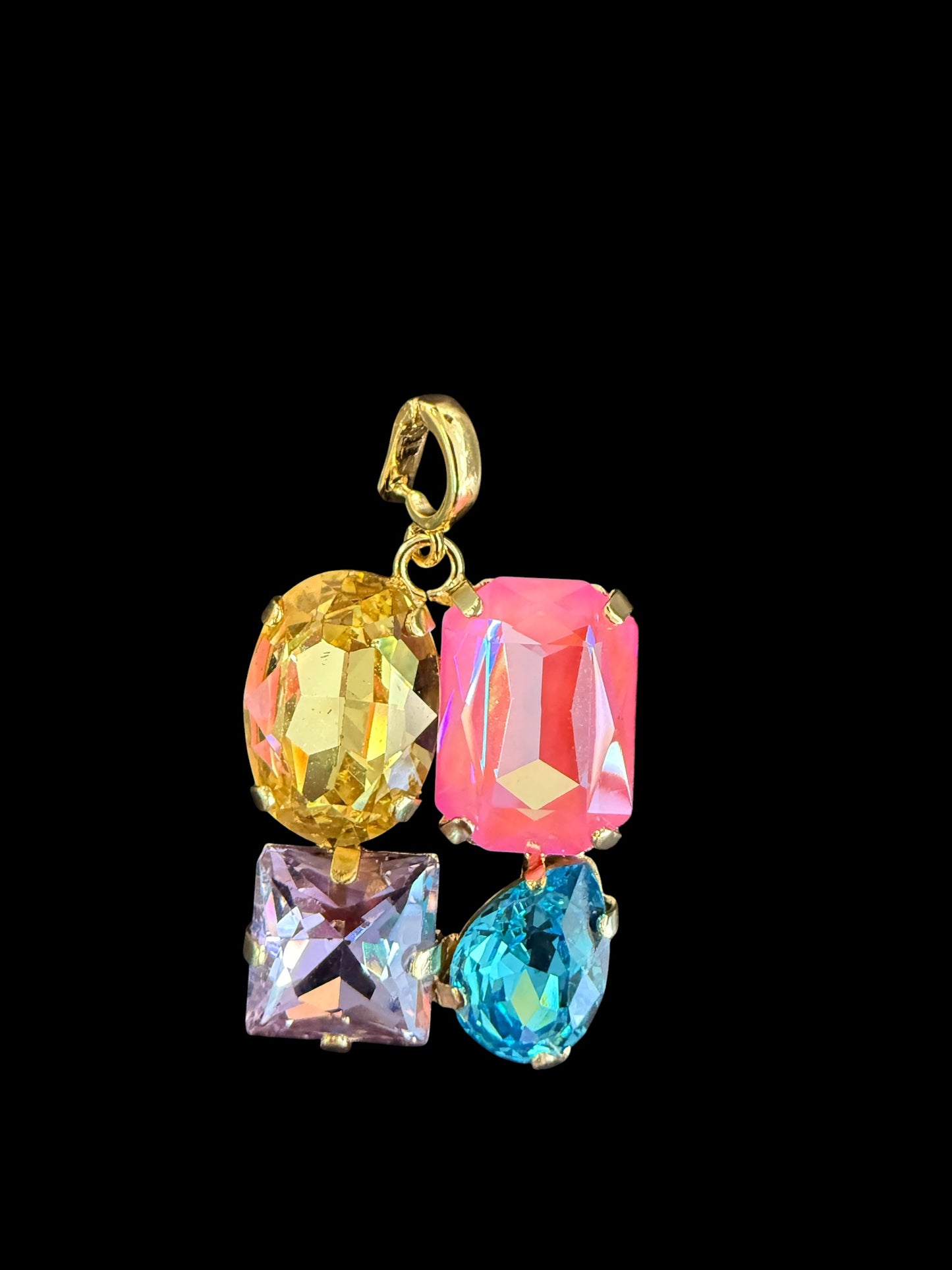 Multi-Color Australian Crystal Square Charm