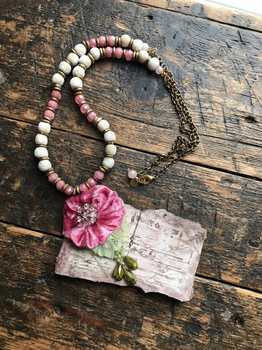 A Rare Bird Postcard Necklace