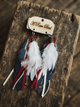 A Rare Bird Red White & Blue Leather Fringe Star Earring