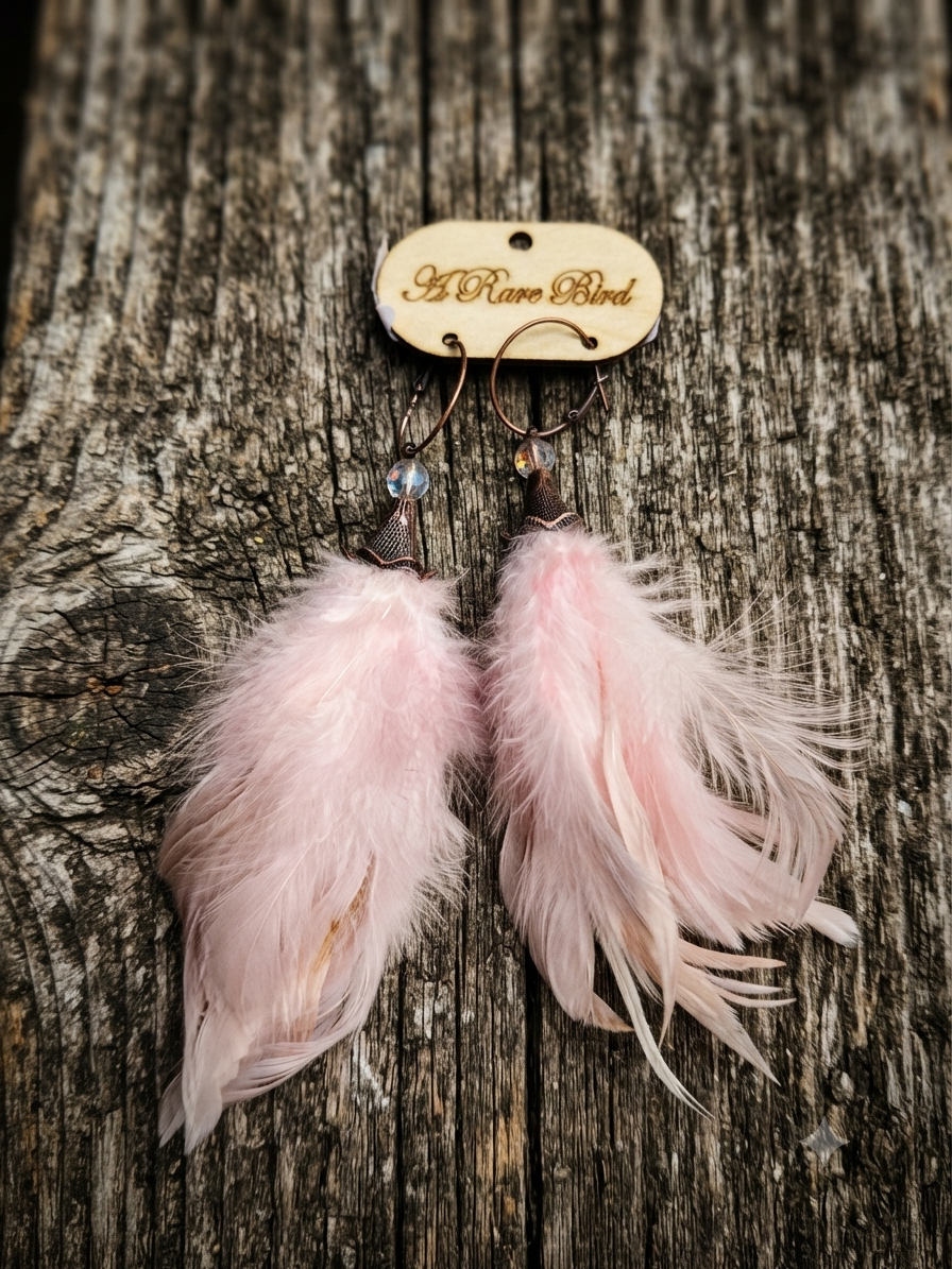 A Rare Bird  Feather Earrings