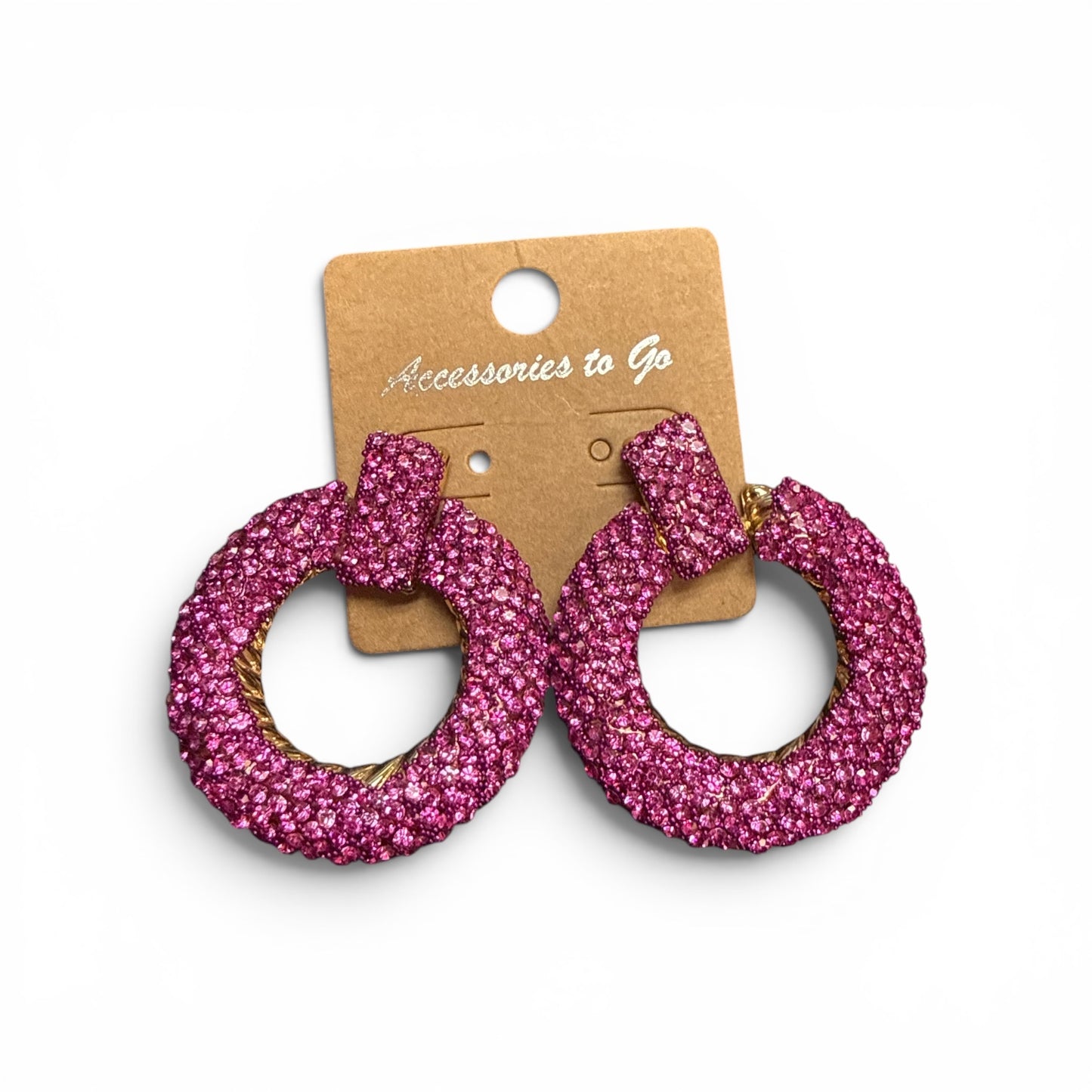 Alice Pink Rope Hoop Earrings