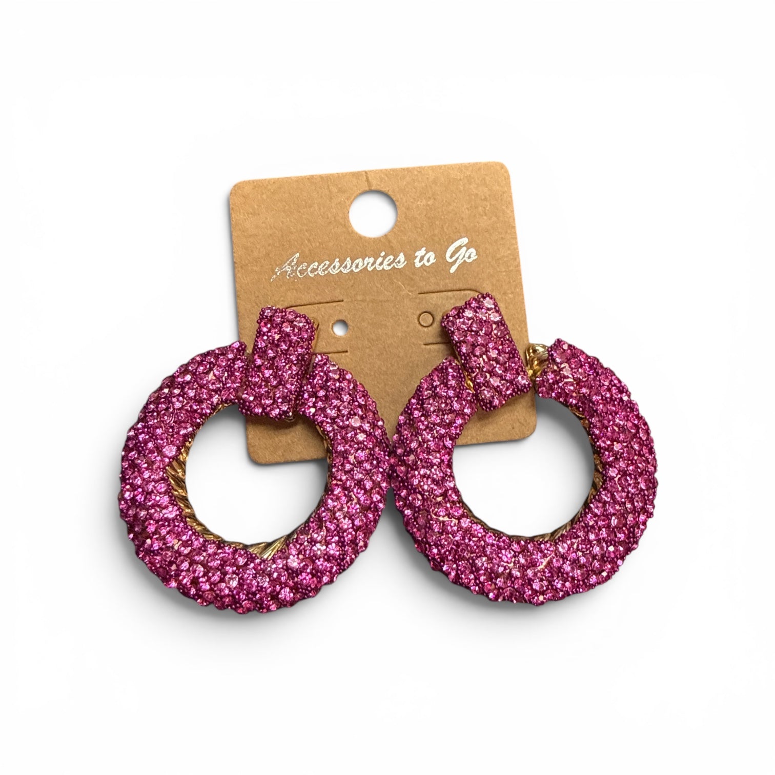 Alice Pink Rope Hoop Earrings