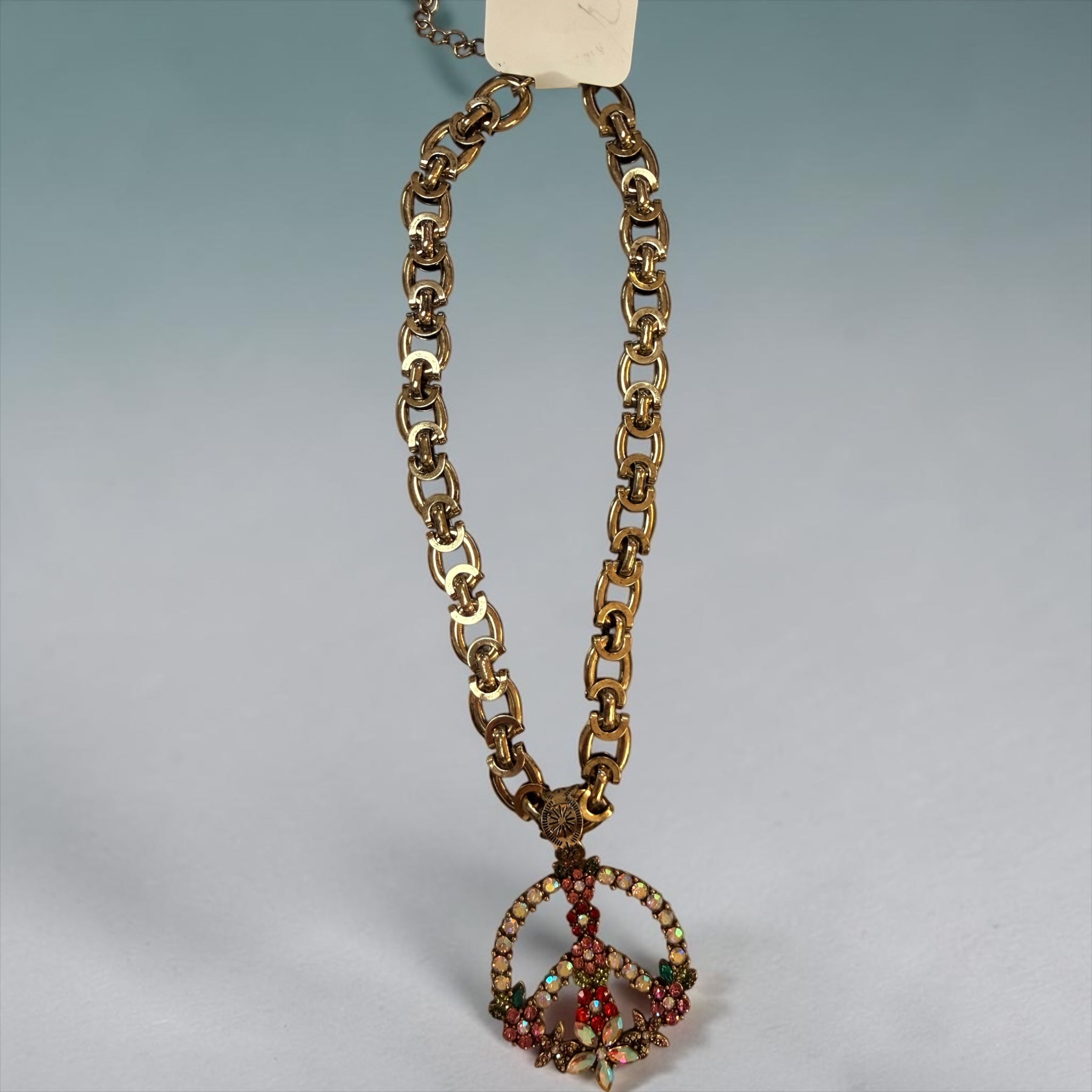 Alice Gold Peace AB Stone Link Necklace