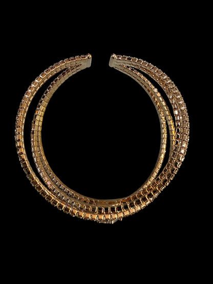 Alice Rose Gold Crystal Stretch Cuff Bracelet