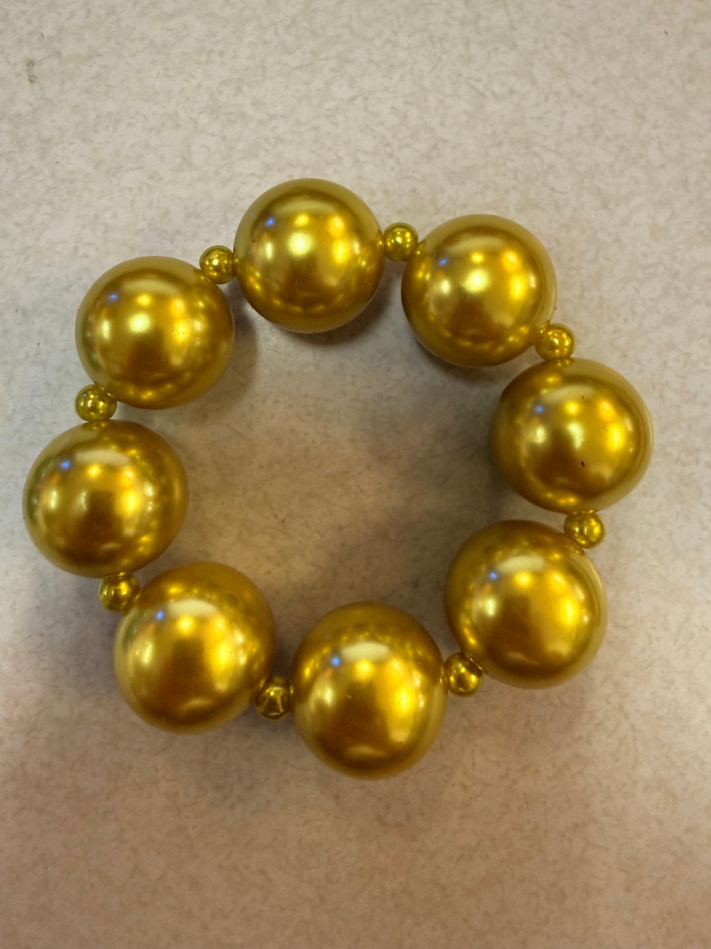 Alice Large Color Bead Stretch Bracelet