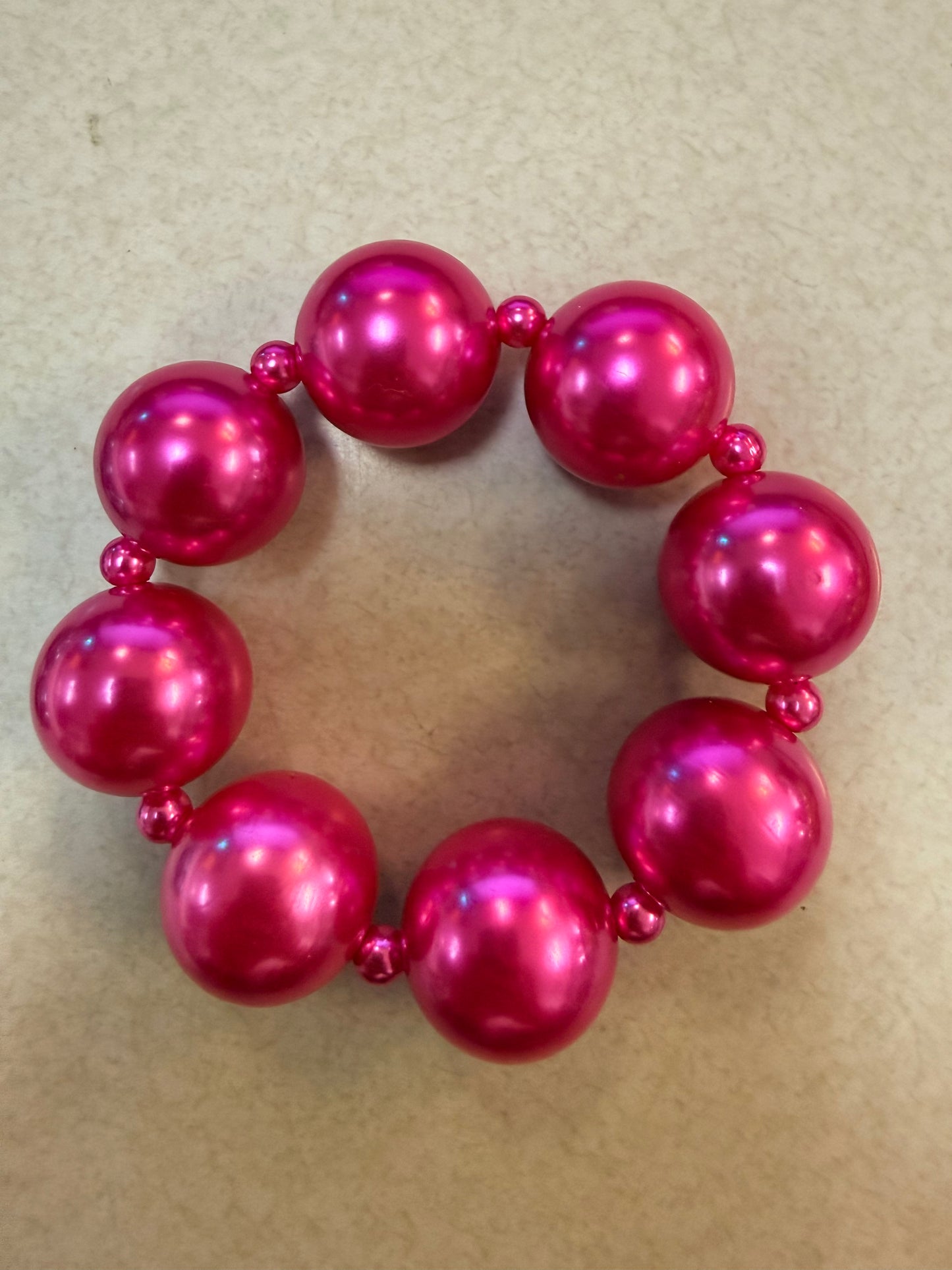 Alice Large Color Bead Stretch Bracelet