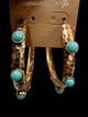 Alice Gold Large Hoop Turquoise Stone Earrings