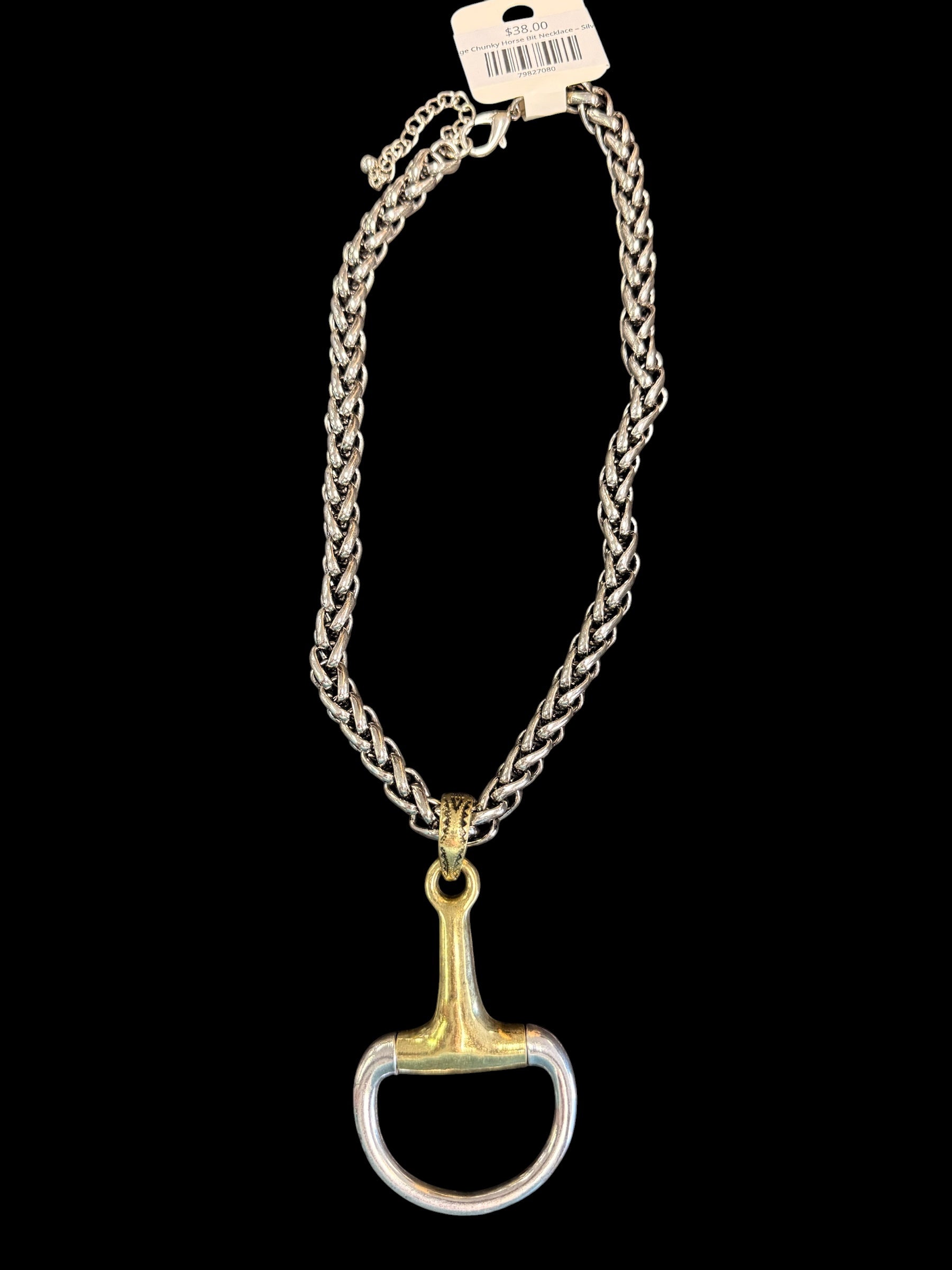 Alice Large Chunky Horse Bit Necklace – Silver & Gold