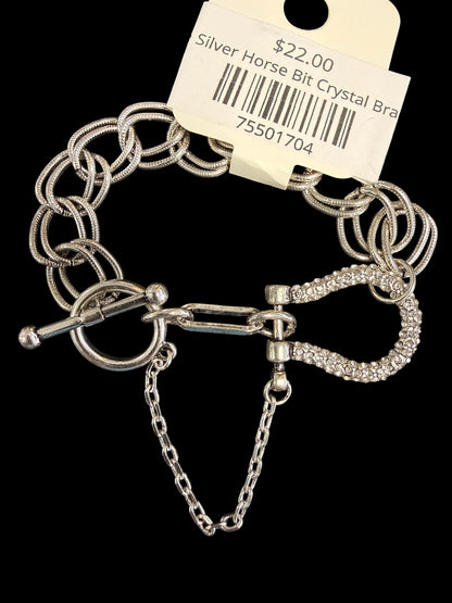 Alice Silver Horse Bit Crystal Bracelet